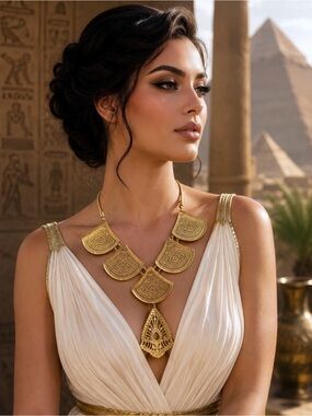 Chico’s Egyptian style gold tone necklace